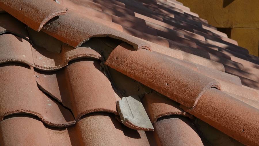 broken roof tile